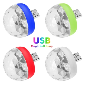 1pc LED Dekoratyvinės Lempos Mini RGB DJ Atmosfera Šviesos Auto Interjero LED USB Klubas, Diskoteka Magija Etapo Poveikį Šviesos Projektorius Sodas