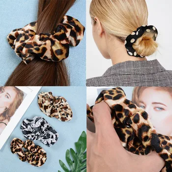 1pc Leopard Moterų Plaukų Accressories Ponios Plaukų, Dryžuotas Kaklaraištis Lady Scrunchies plaukai surišti į uodegą Plaukais Moteris Mergina Laikiklį-Virvę