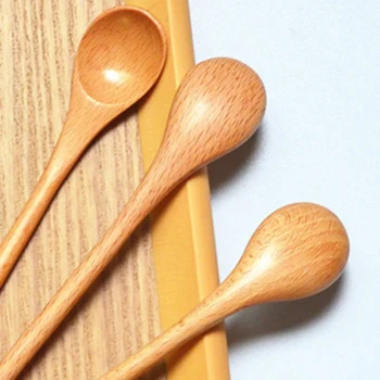 1Pc Medinis Šaukštelis Šaukštas Bambuko Įrankis Virtuvėje Virimo Indų Maitinimas Vaikams Šaukštas virtuvės Ryžių Sriuba Virtuvės įrankiai