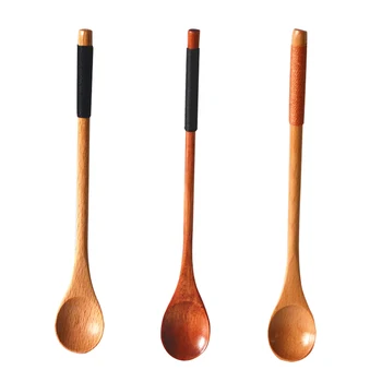 1Pc Medinis Šaukštelis Šaukštas Bambuko Įrankis Virtuvėje Virimo Indų Maitinimas Vaikams Šaukštas virtuvės Ryžių Sriuba Virtuvės įrankiai