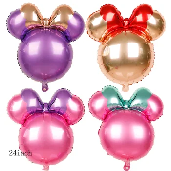 1pc mickey minnie mouse galvos helio globos 24inch mickey aliuminio folija balionai baby shower gimtadienio temą šalies apdaila kamuolys