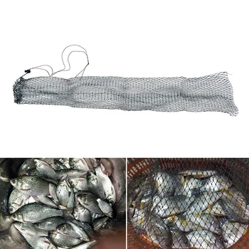 1pc nailono, sulankstomas žvejybos grynosios žuvų puodą spąstus žvejybos ju creel paprasta žuvų guard plokščiadugnis pluošto nagų ilgis 1 metras