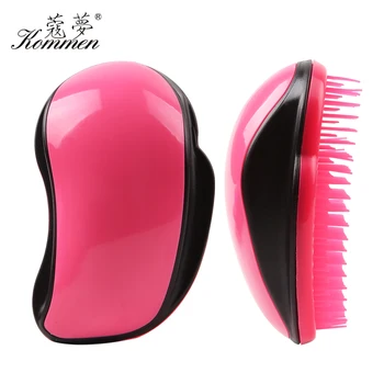 1pc Pink Rose Šukos Anti-static Plaukų Šepetys su Rankena Raizginys Medžiaga Hairbrush Electroplate Masažas Šukos Salonas Plaukų Formavimo Priemonė