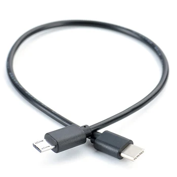 1pc USB C Tipo Male Micro USB 5 Pin B Male Kištuko Keitiklį OTG Adapterio Sukelti Duomenų Kabelis Mobiliųjų Telefonų 30cm