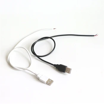 1pcs 0,5 m 1m 5V 2Pin Vielos USB Kabelis Konservų Vario Jungtis su Tipas Kištukinis lizdas USB Vienos Spalvos led juostelės