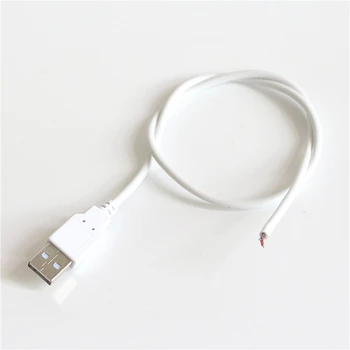 1pcs 0,5 m 1m 5V 2Pin Vielos USB Kabelis Konservų Vario Jungtis su Tipas Kištukinis lizdas USB Vienos Spalvos led juostelės