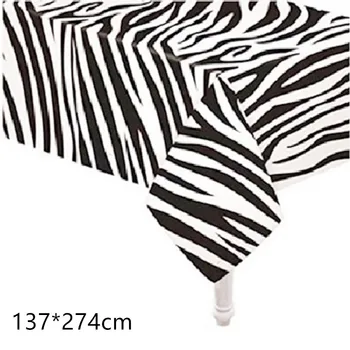 1pcs 137x274cm Leopard Zebra Vienkartinės Staltiesės Gyvūnų Grupė Temą Dekoro Gimtadieniu Vestuves Tablecover Prekes