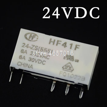 1PCS 41F-1Z-C2-1 HF41F 5V (12V 24V 6A 1KARTU Slim Relay tvirtinimas Varžtu kištukinis Lizdas su LED ir Apsaugos Grandinės 24VDC/AC Plokštelių relė