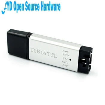 1pcs Aliuminio korpuso CP2102 USB 2.0 į TTL UART Modulis 5Pin Serial Konverteris STC Pakeisti FT232 Modulio laikiklis 5v/3.3 v