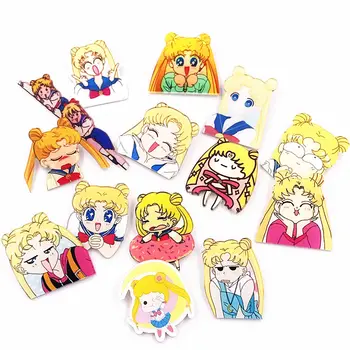 1Pcs Animacinių filmų Harajuku Kawaii Gana Sailor Moon Akrilo Sagės Smeigtukai Anime Piktogramą, Ikonas, Kuprinės, Drabužių Dekoravimas Vaikai Ženklelis