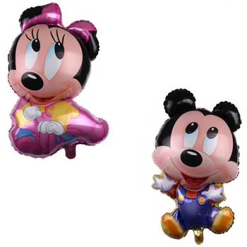 1pcs Animacinių filmų Mickey Minnie Mouse Aliuminio Folija Balionas su Gimtadieniu Laišką Balionas Nustatyti Kūdikio Dušas Šalis Dekoro Prekes