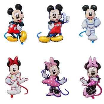 1pcs Animacinių filmų Mickey Minnie Mouse Aliuminio Folija Balionas su Gimtadieniu Laišką Balionas Nustatyti Kūdikio Dušas Šalis Dekoro Prekes