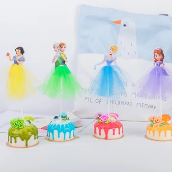 1pcs Animacinių filmų Princess Gimtadienio Dekoracijas Vaikas Cupcake anna elsa Tortas Topper Mergaitėms Laimingas Gimtadienio Tortas Prekes