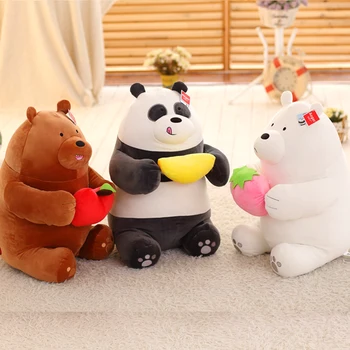 1pcs anime periferijos Trijų Plikas Lokys pliušinis žaislas, minkšti Grizzly Ice Bear įdaryti žaislas animacinių filmų lokys sofos pagalvėlės, dovanų vaikams