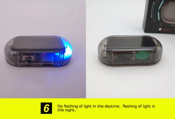 1PCS Automobilių Įspėjimas LED Lemputės Apsaugos Sistemos Perspėjimo Vagystės Flash Mirksi Netikrą Saulės Automobilių Signalizacijos LED Šviesos Automobilio Lempos