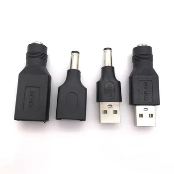 1pcs Dažniausiai naudojamas USB nustatyti 5.5*2.1 mm Female jack USB 2.0 Male Kištukas DC Maitinimo vyrų ir moterų Jungties Adapteris