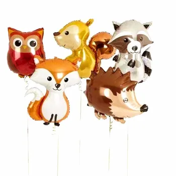 1pcs Dideli Balionai Gyvūnų panda Fox Laimingas Gimtadienio šventė Džiunglių Šalies Vaikams, Kūdikių Dušas, Dekoracijos, Helio Ballon