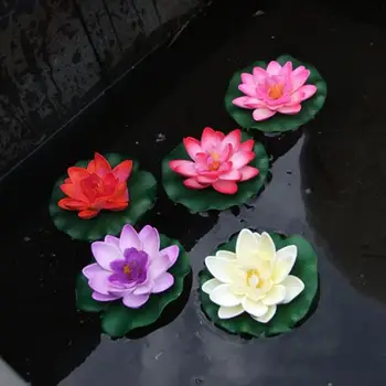 1pcs Dirbtinis Lauko Baseinas, Tvenkinys Plūduriuojantis Lotus Akvariumo Žuvų Tvenkinys Netikrą Gėlių Dekoras Vandens Žolės Dekoro Sodo Dekoro