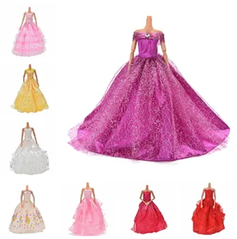 1PCS Elegantiškas Rankų darbo princesė Vestuvių Suknelė Lėlės Gėlių Lėlės Suknelė drabužiai Drabužiai Kelių Sluoksnių Lėlės Priedai
