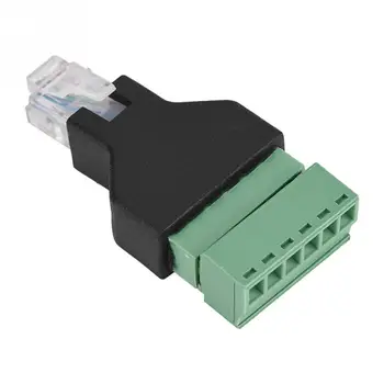 1Pcs Ethernet RJ12 6P6C Vyras į 6 Pin varžtinius Gnybtus Adapteris Jungtis
