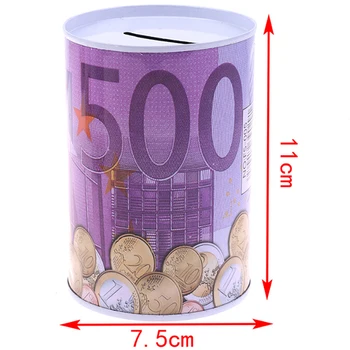 1pcs EurEuro Doleris taupyklė Saugus Cilindrų Piggy Bank Bankų Monetų Indėlių Dėžės