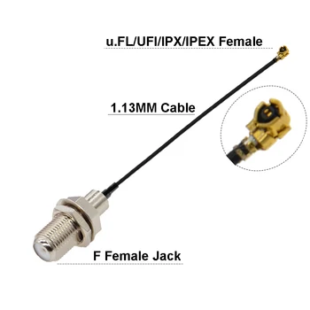 1PCS F IPX Kabelis F Moteris uFL/u.FL/IPX/IPEX-1 Female Jack RF113 1.13 MM RF, Coaxial Galiuku 3G Antenos Pratęsimo Koaksialinis Kabelis