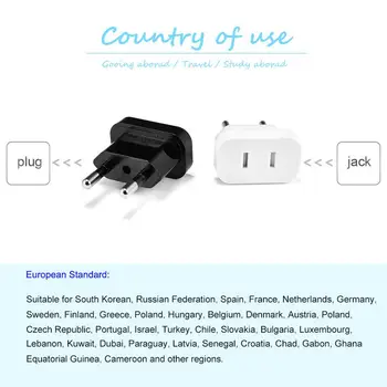 1pcs JAV ir ES Euro Europoje Prijunkite Maitinimo Kištuko Keitiklį Kelionės Adapteris MUMS ES Adapteris Elektros Lizdas