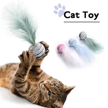 1pcs Katė Žaislas Kamuolys Star Plus Plunksnų EVA Medžiagos, Šviesos Putų Kamuolys Mesti Žaislas Katė Prekių Kačių Žaislai Pet products