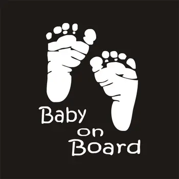 1Pcs Keturių Spalvų 16 * 13cm Mielas 3D Baby Kojų Atspindintis Kūdikių Laive Automobilių Lipdukas Įspėjimo Lipdukas Šeimos Kūdikis Apsauga