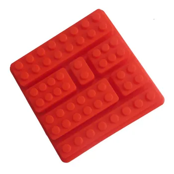 1PCS Lego tipo Formos Keksiukų Saldus Saldainiai, Želė minkštas Tortas šokolado Liejimo įrankis Silikono Kepimo Nemokamas Pristatymas