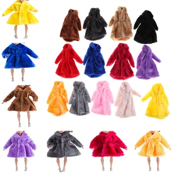 1PCS Mados Kailiniai Paltai Mini Drabužius Barbie Žiemą Šiltas Dėvėti Lėlės Kailio Lėlės Drabužių Vaikams, Žaislų