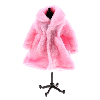1PCS Mados Kailiniai Paltai Mini Drabužius Barbie Žiemą Šiltas Dėvėti Lėlės Kailio Lėlės Drabužių Vaikams, Žaislų