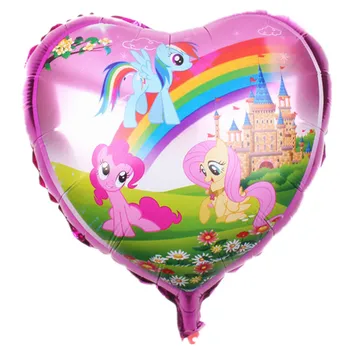 1pcs Mano Mažai Pony Temą 18inch Animacinių filmų Turas Širdies formos Aliuminio Balionas Vaikas Laimingas Gimtadienio Kambarys Kalėdų Dekoracijos