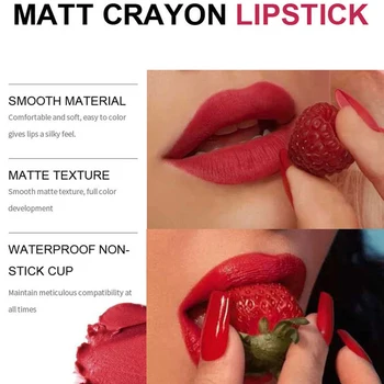 1pcs Matinis Lūpų Pieštukas, Lūpų makiažą Kiss Proof Batom Pen Makiažas atsparus Vandeniui Matt Lip Stick Kosmetika, Lūpų Balzamas lūpų dažų Rašikliai