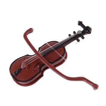 1PCS Mini Smuikas Miniatiūriniai Muzikos instrumentų Plastikinių Lėlių Dekoratyviniai Papuošalai Plastiko Amatai 