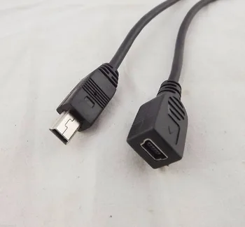 1pcs Mini USB B 5 Pin Male Plug Moterų Jack Pratęsimo Duomenų Adapterio Laidą Veda Laidą 25cm