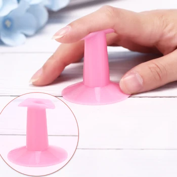 1pcs Minkštas Nail Art Pink Finger Paramos Stovėti Poilsio Turėtojas Gelis, lenkijos 3D Gėlių Tapybos, Piešimo Danga Salonas Priedai