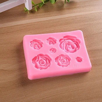 1Pcs Rose 3D silikono Muilo Formų skirti Muilo Priėmimo Rankų darbo netoksiškas Rožinės spalvos Silikoninis Muilo Žvakė Saldainių Pelėsių, Maisto, Pelėsių
