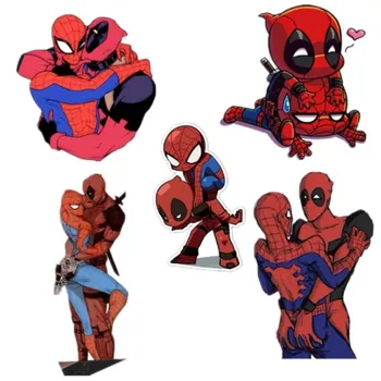 1pcs Superhero Emblemos Deadpool Įdomu Moteris Akrilo Sagės su pin Harley Quinn Ženklelis Sagės