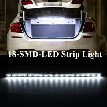 1Pcs Universalus 12v 30cm Automobilių Galinis Magistraliniai Krovinių Plotas 18 Balta LED Šviesos Lempos Juosta SMD Automobilio LED Šviesos Juostelės Interjero Apšvietimas