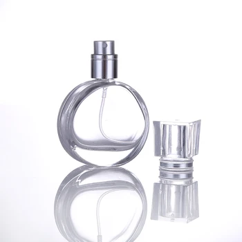 1Pcs25ml Mini skaidraus Stiklo Kvepalų Buteliuko Nešiojamų Kelionių Daugkartiniai Kosmetika Tuščias Aliuminio Purškimo Galvutė