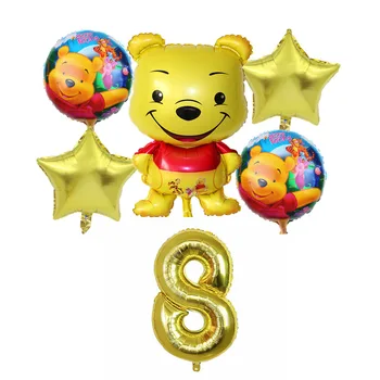 1set Mikė Padengti Folija Balionai Laimingas gimtadienio dekoracijas, kad poohs oro balionu, vestuvių dekoravimas Vaikų klasikinis žaislai