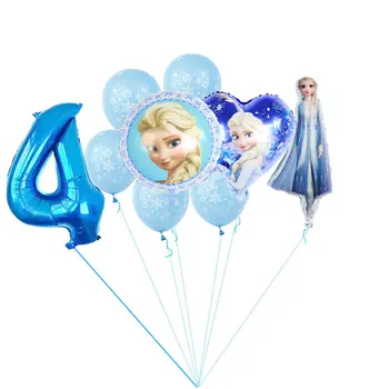 1set Nauja Elsa Disney Užšaldyti Princesė 32inch Mėlyna Skaičius Folija Balionai Baby Shower Mergina Gimtadienio Dekoracijos Vaikams, Žaislai
