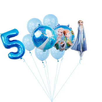 1set Nauja Elsa Disney Užšaldyti Princesė 32inch Mėlyna Skaičius Folija Balionai Baby Shower Mergina Gimtadienio Dekoracijos Vaikams, Žaislai