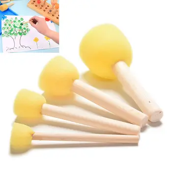 1Set Sponge Teptuku Plastikinė Rankena Teptukai Teptuku Voleliu Vaikai Vaikams 