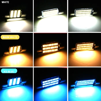 1X Girlianda Automobilio LED Interjero Skaitymo Šviesa 4000 K Šiltai Balta 6000K C5W C10W 31mm 36mm 39mm 41mm Auto Kambario Lubų Skliautai Lemputė 12V