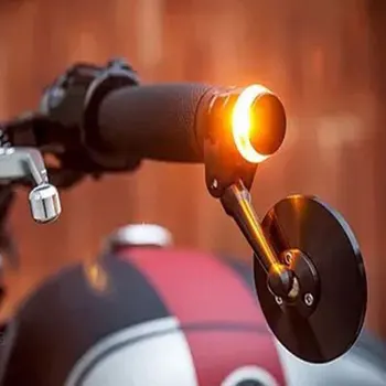 1x Universalus 22mm LED Motociklo Rankenos Gale Posūkio Signalo Lemputė Gintaro Indikatorius Flasher išilginis Indikatorių Šoninis Gabaritinis Žibintas