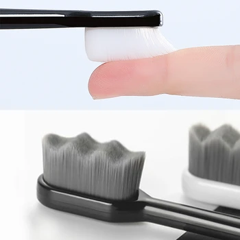 2/3pcs Ultra-fine dantų šepetėliai Banga Nano Mln. Šeriai Micro Soft Dantų Šepetėlį Turėtojas Nešiojamų Burnos Priežiūros Ekologinio Produkto Rinkinys
