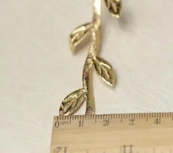 2,5 CM Pločio KARŠTO Siuvinėjimas Aukso sidabro lapų gėlių nėrinių audinys, apdailos juostelės 