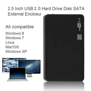 2.5 Colių USB HDD Case Sata USB 2.0 Kietojo disko Disko SATA Išorinis Talpyklos HDD Kietojo Disko Dėžutę Su USB Laidu